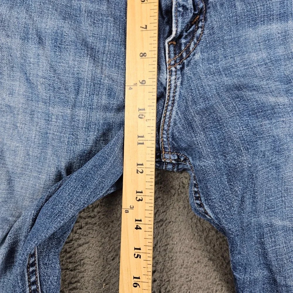 Levis 569 Mens Loose Straight‎ Leg Jeans 34x32 Blue Medium Wash Distressed Denim